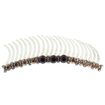 Medusa's Heirlooms - Large Straight Line Gem Comb - Golden Topaz (1)